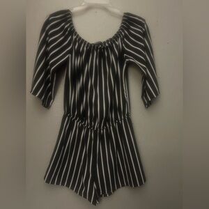 Ambiance black & white stripe Romper
